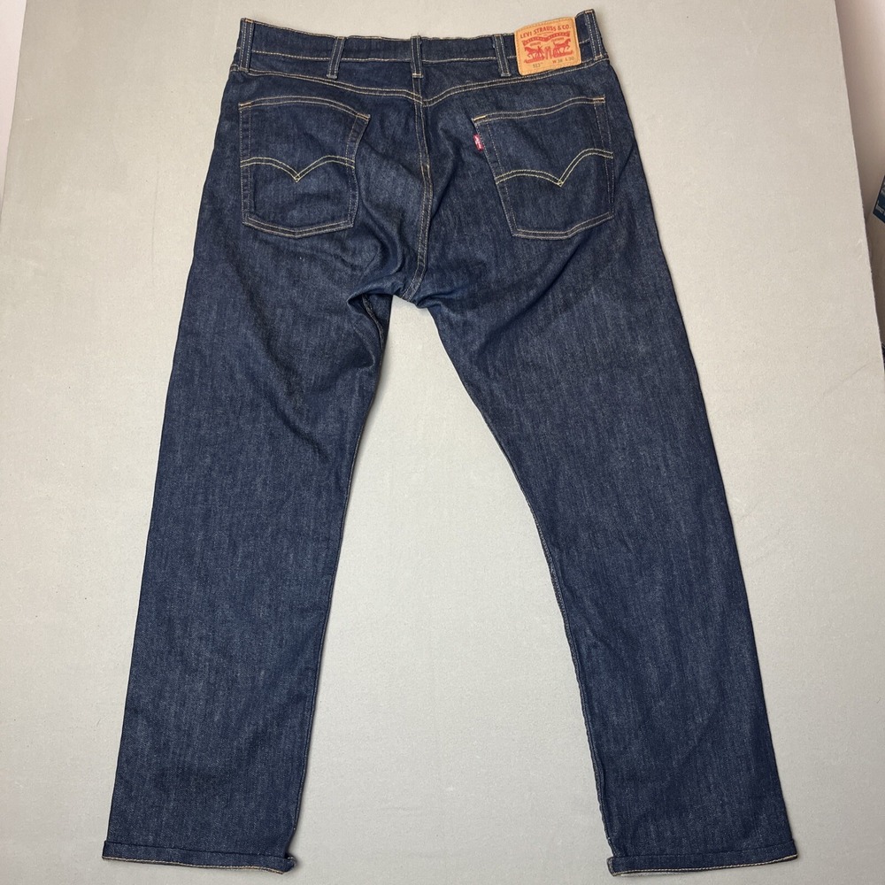 Men's Levi's 513 Straight Leg Dark Wash Blue Denim Jeans Size 38x30